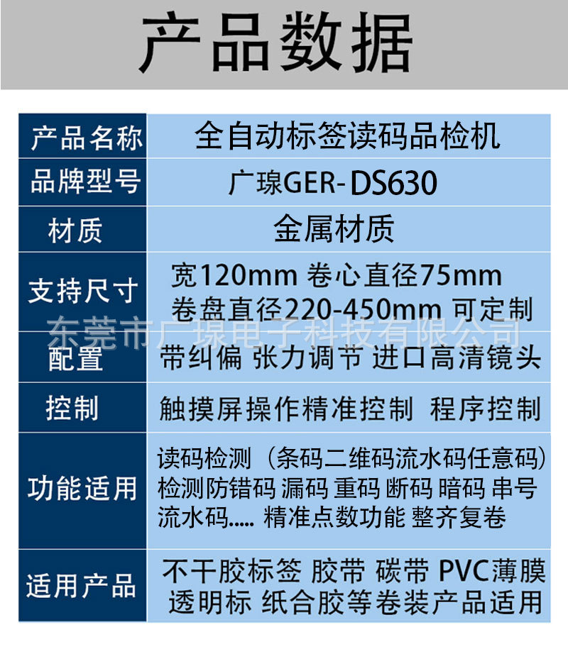 標(biāo)簽讀碼機配置表